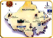 Rajasthan Map, India